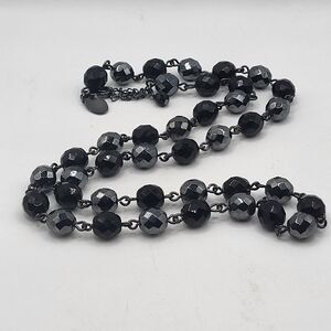 White House Black Market Faceted Glass Long Layering Chunky Statement Necklace
